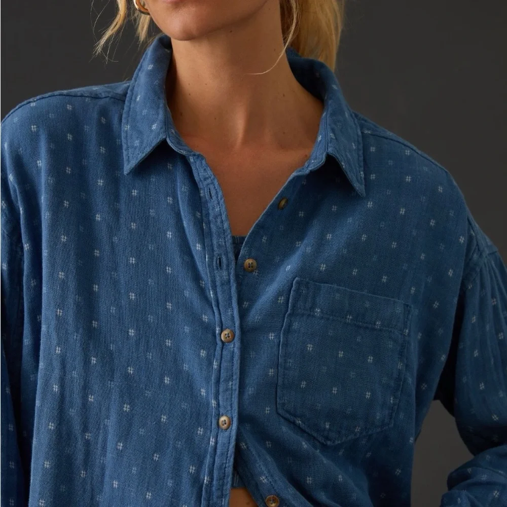 Pilcro Cotton Corset Tank & Buttondown - Picture 3 of 7